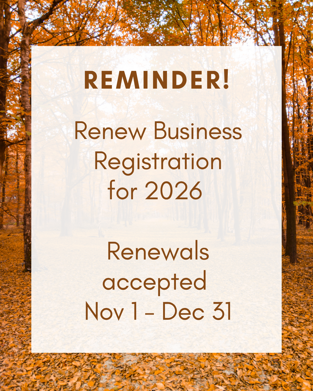 Renewals begin Nov. 1, 2025.