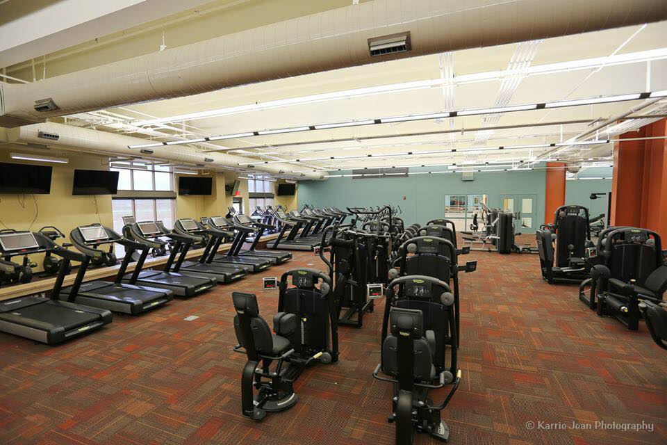 Interior of gym with machines