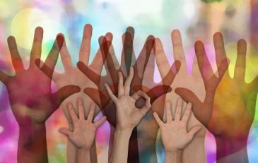 hands raised in the air