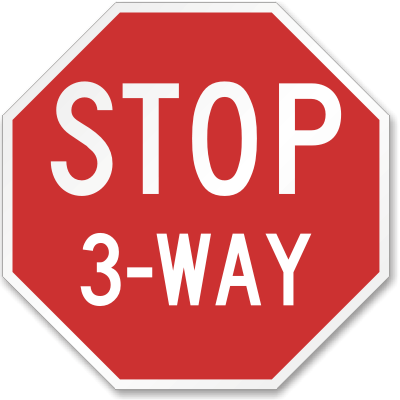 3 way stop