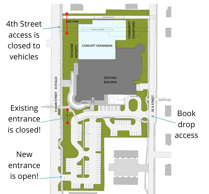 Parking visual design with closed entrance