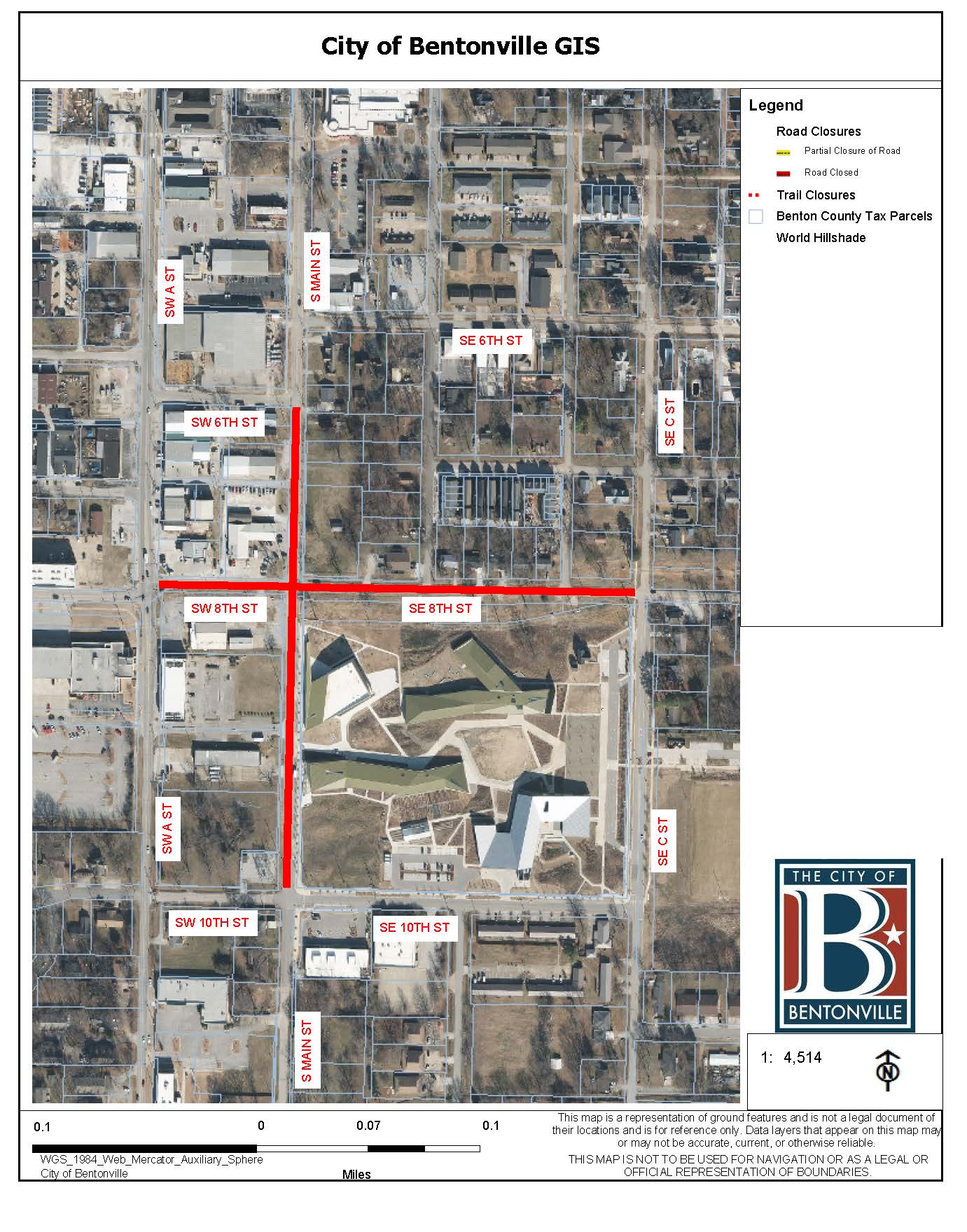 SW SE 8th St and S Main St - Closure Vicinity Map