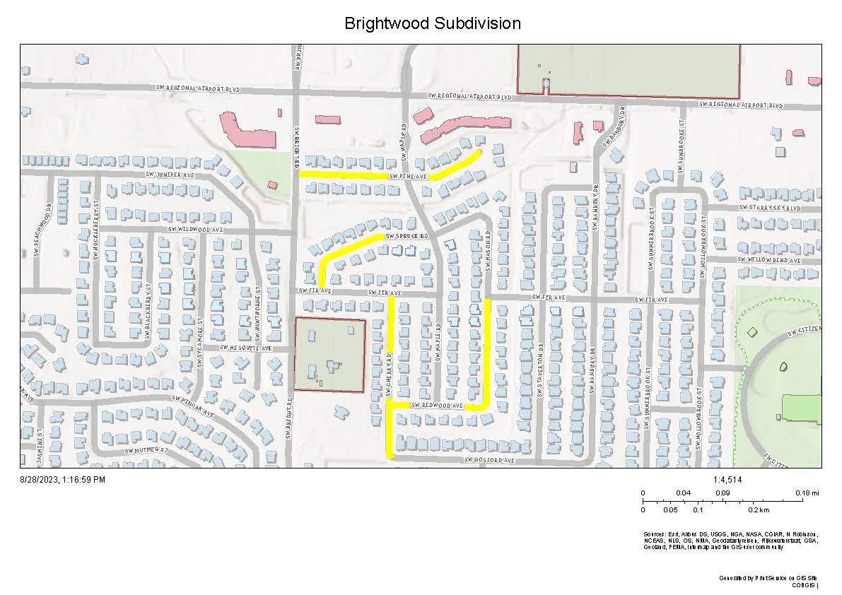 Brightwood Subdivision - Vicinity Map
