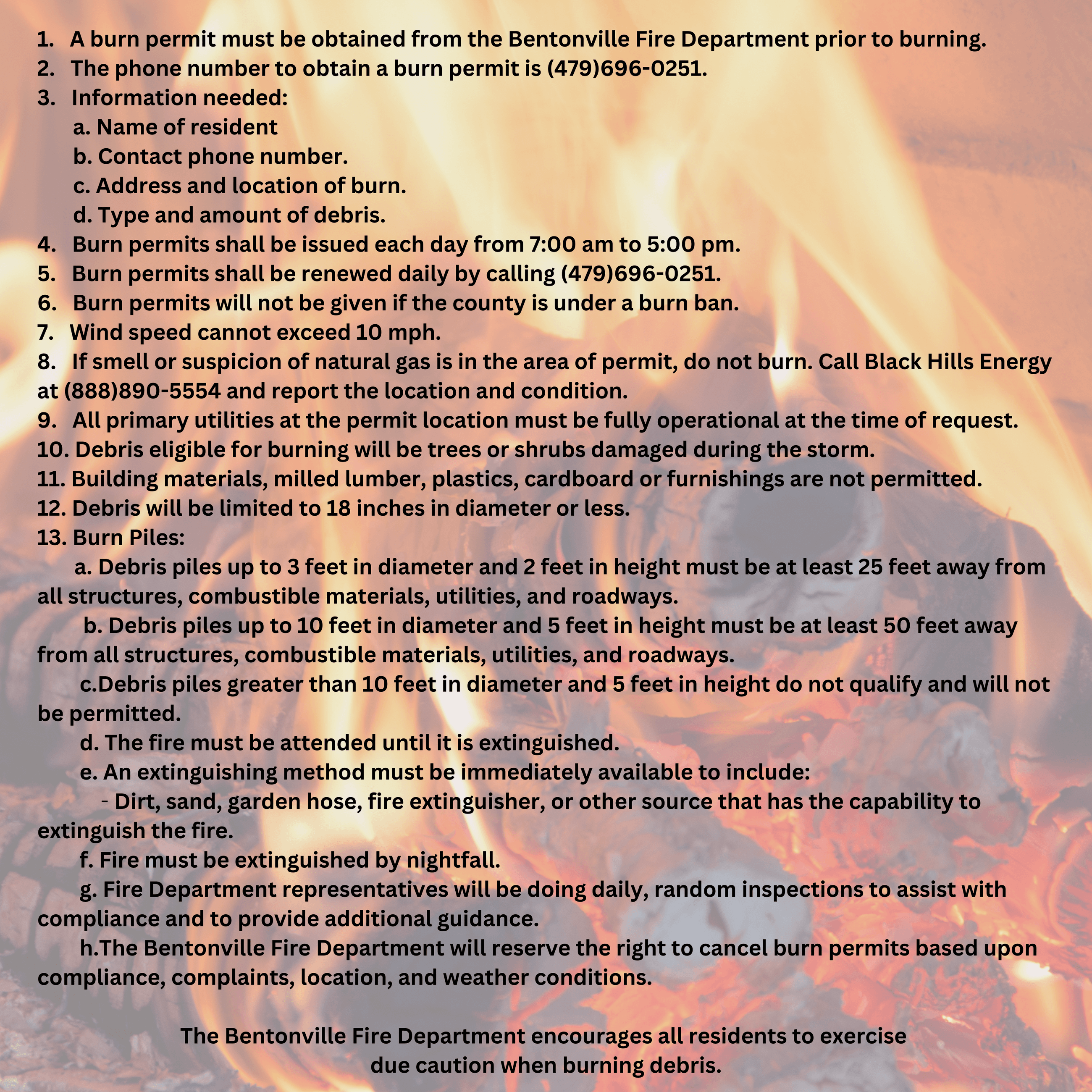 Temporary Burn Permit Update