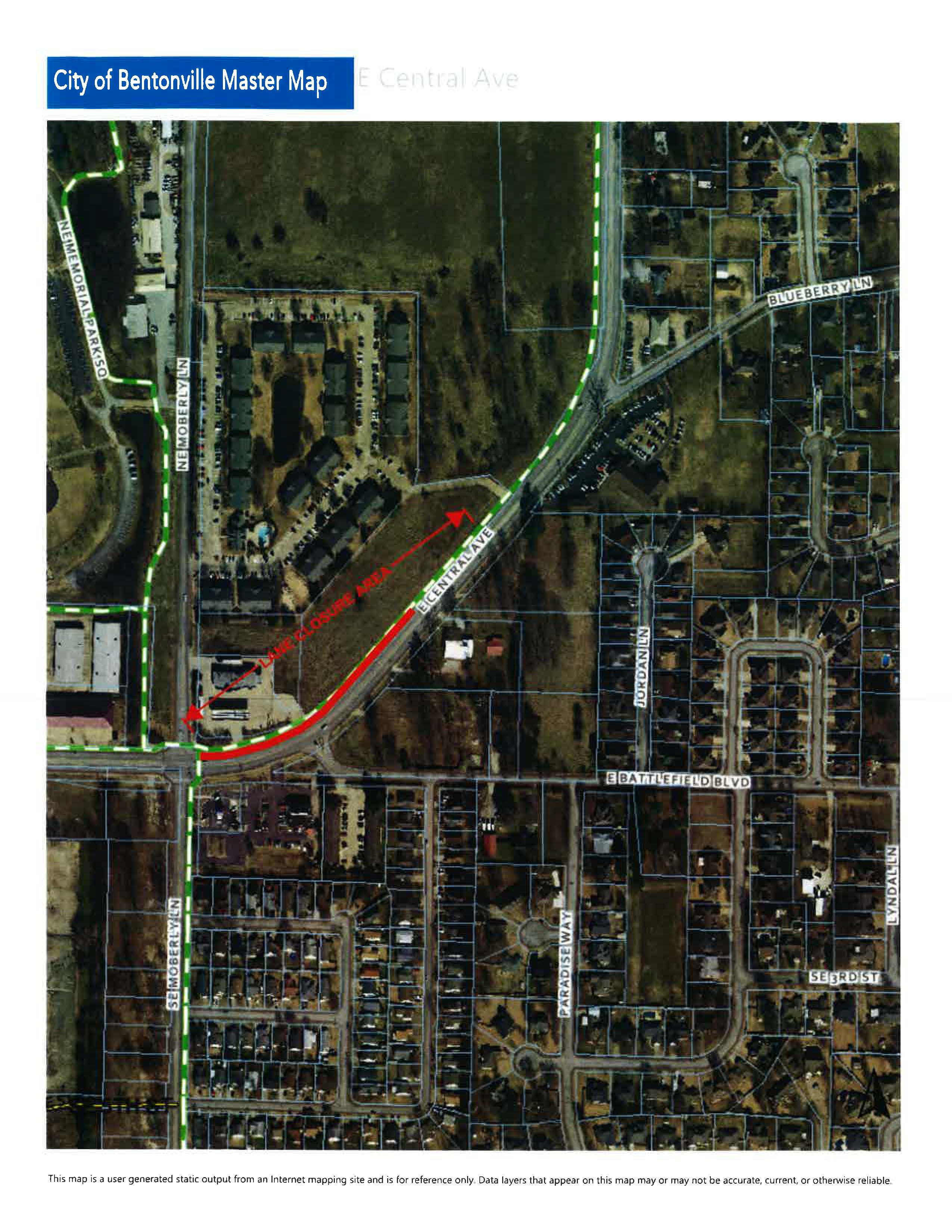 EAST CENTRAL AVENUE LANE SHIFT MAP