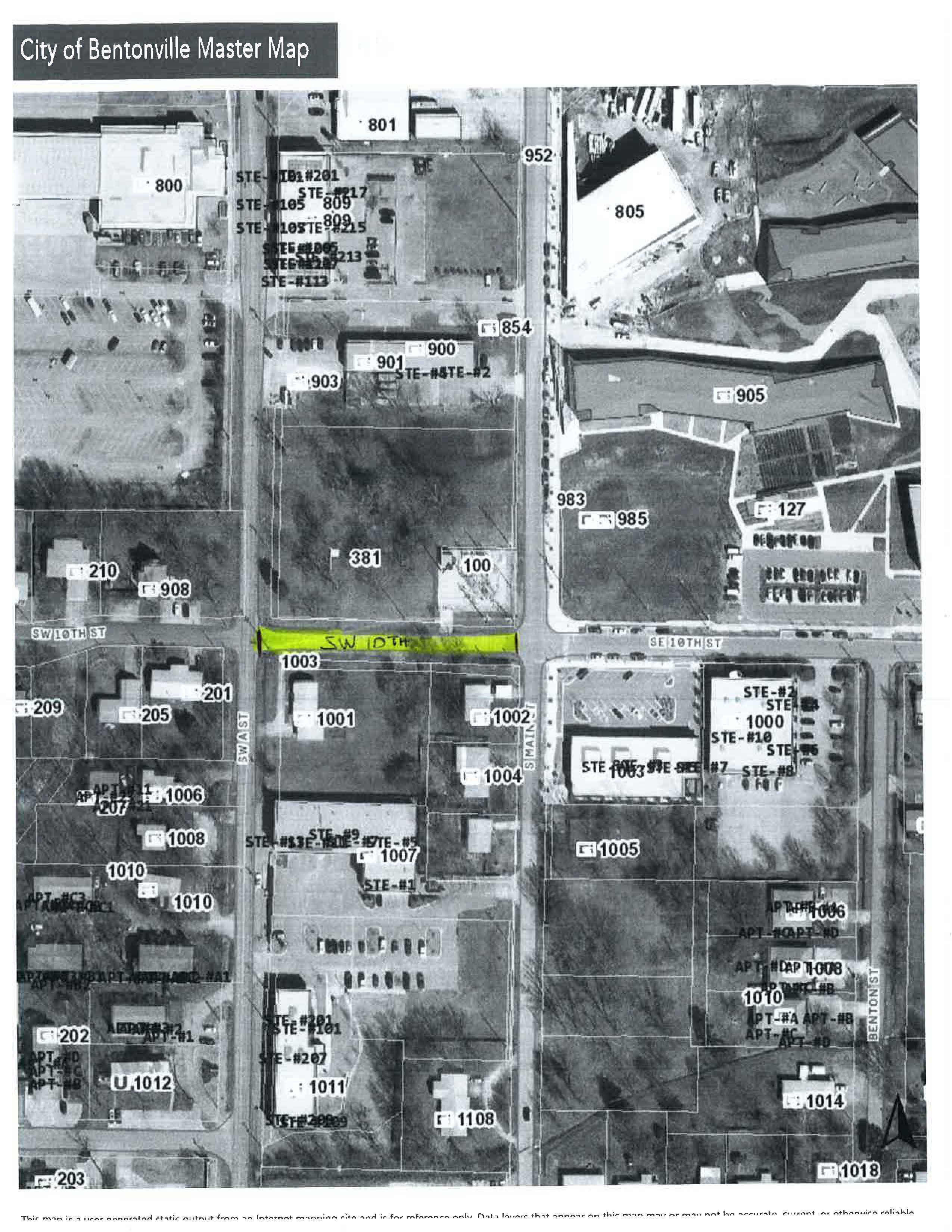 SW 10TH STREET - 01-25-22 MAP