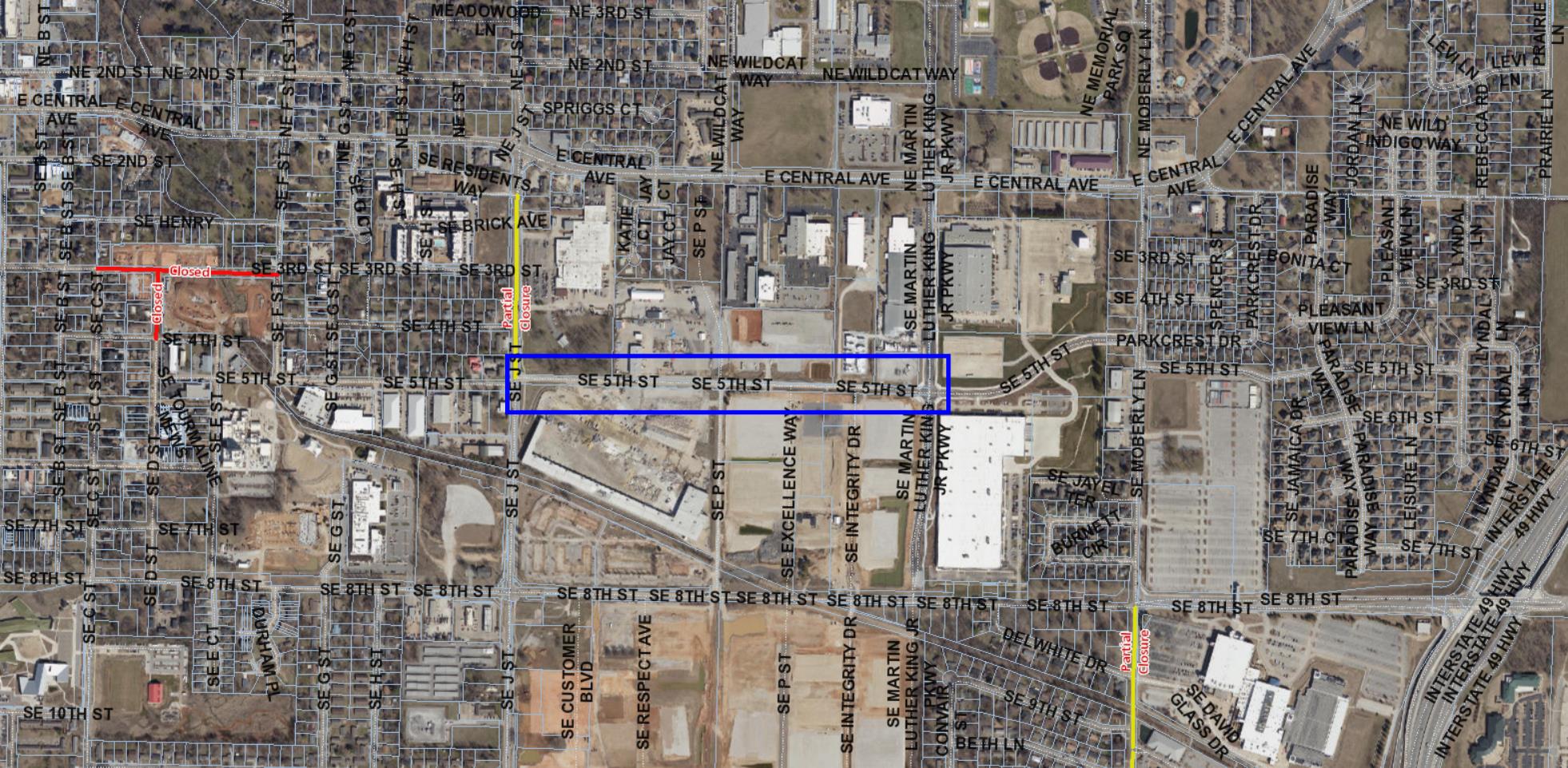 Road opening site map - SE 5th Street